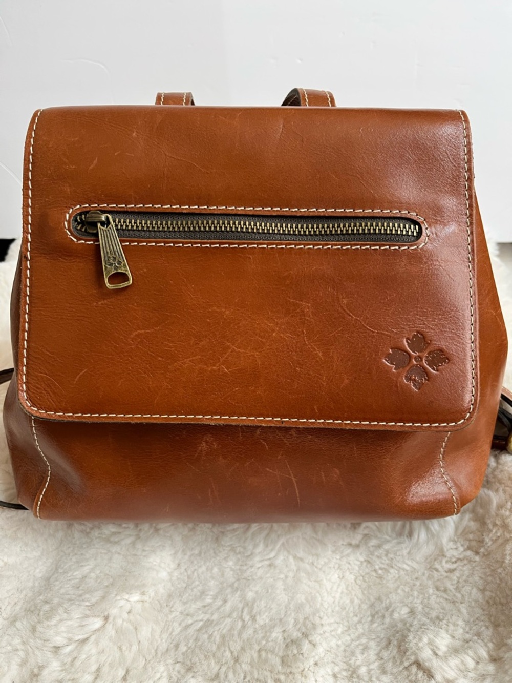 Patricia Nash Brown Leather Convertible Backpack - Picture 11 of 16